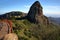 View of mountainous landscape and rock formations from the mirador viewpoint Degollada de Peraza, La Gomera, Canary Islands