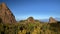 View of mountainous landscape and rock formations from the mirador viewpoint Degollada de Peraza, La Gomera, Canary Islands