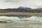 View of mountains and Aguas calientes salt Lake in Sico Pass,