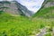 View of the mountains along the Avalanche lake