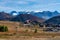 View of the mountains around Alpe d`Huez in the french Alps, France