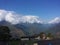 view of the mountains in the clouds. Death road. Coroico, Bolivia