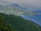 View of mountains and a coastal plain