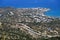 View from the mountains down to bay of Malia, Crete Greece