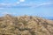 View at the mountains with fields and granitic rocks, on Caramulo mountains