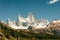 view of the mountains of Fitz Roy in Argentina