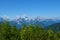 View of mountains Jalovec and Mangart in Julian alps, Gorenjska