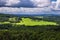 View from the mountains KÃ¶nigshainer Berge to a landscape near Goerlitz, Germany