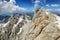 View of mountains from Marmolada summit in Dolomites, Italy