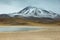 View of mountains and Miscanti lagoon in Sico Pass