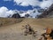 View on the mountains of Peru on the ausangate trek