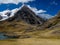 View on the mountains of Peru on the ausangate trek