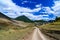 View in Mountains. Road to Shenako village in Tusheti region. Georgia