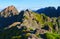 View of mountains on the route Pico Areeiro - Pico Ruivo, Madeira Island, Portugal, Europe.