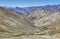 View of mountains and snow capped peaks of himalaya`s from Ganda La Pass in Markha Valley Trek, Ladakh, India