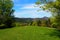 View of mountains in spring