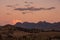 A view of the mountains at sunset in Clarens, South Africa