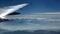 View of mountains and valley from airplane window