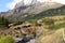 View of the mountains on the way to the Mirador Torres del Paine, Chile