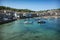 View of Mousehole village and harbour Cornwall England