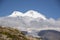 View of Mt Elbrus from Mount Cheget. Caucasus