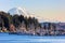 View of Mt Rainier from the marina in Gig Harbor