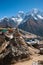 View of Mt. Thamserku and Mt. Kangteka from Mongla, Nepal