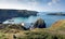 View of Mullion Cove Cornwall UK the Lizard peninsula Mounts Bay near Helston