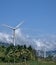 View of Multiple wind mills in a field in India