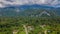 View of Mulu village with tropical forest and mountains near Gunung Mulu national park. Borneo. Sarawak.