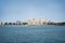 View of Mumbai city from sea, Beautiful view of the Gateway of India and famous luxury hotel and city buildings cityscape