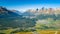 View from Muottas Muragl of Celerina and Engadine Lakes Switzerland