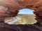 View of Murchison River through the iconic Natures Window in Kalbarri National Park, Western Australia.