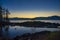 View of Nanaimo bay and skyline at dusk, taken from Jack Point