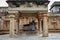View of Nandhi statue in an ancient temple, Avani, Karnataka, India. Nandi is the gate-guardian deity of Kailasa, the abode of