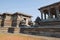 View of Nandi Mandapa and Hoysaleshwara Temple, Halebid, Karnataka. View from East.