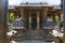 View of Nandi Mandapa throgh the eastern entrance to the Hoysaleshvara shrine, Hoysaleshvara Temple, Halebid, Karnataka.