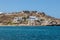 View of the Naousa town on the island of Paros. Cyclades Archipelago, Greece