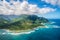 View on Napali Coast on Kauai island on Hawaii