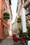 View of narrow lane in old town Strasbourg