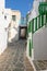 View of the narrow side street in Kastro, Folegandros Island, Greece