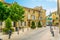 View of a narrow street in the center of Villeneuve les Avignon, France