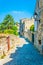 View of a narrow street in the historical center of Les Baux de Provence, France