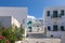 View of the narrow street of Naoussa , Paros Island, Greece