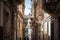 View of narrow street in Syracuse, Italy