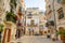 View of a narrow sunny street in the city Bari