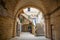 View of a narrow sunny street in the city Bari