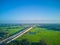 View of national highway through farmland