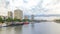 View of the National Library of France timelapse hyperlapse, whose four buildings in the form of open books surround a