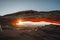 View through Natural Arch, Mesa Arch, Sunrise, Grand View Point Road, Island in the Sky, Canyonlands National Park, Moab